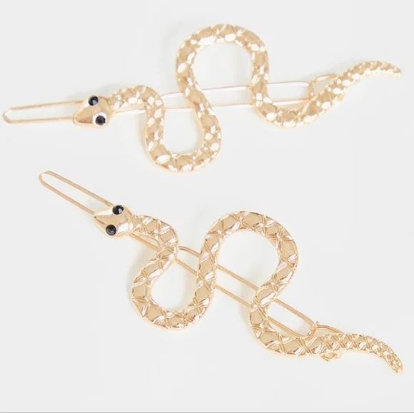 Gold Snake Hair Slide 2 Pack - Picture 4 of 4